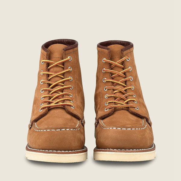 Heritage Støvler Dame - Red Wing 6-Inch Classic Moc - Short Chinook Læder - Khaki - WSHFVO-915